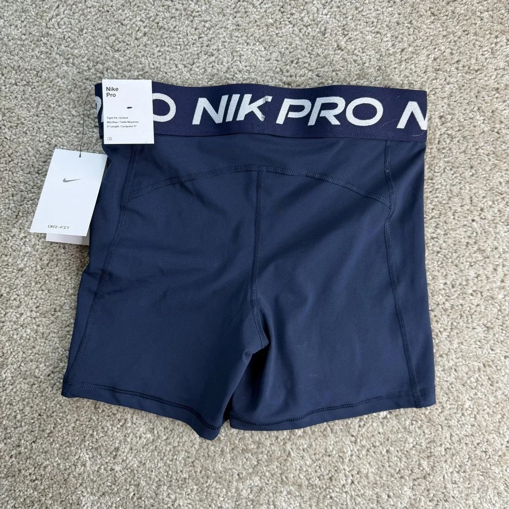 Nike Pro Shorts Womens Medium Blue Compression Dri-FIT 5